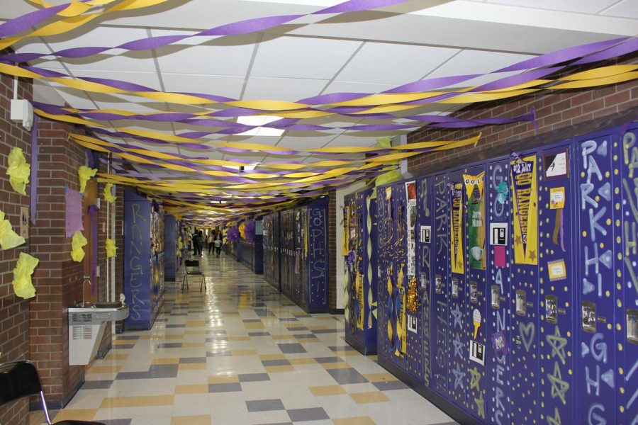 Sophomore hallway at PHS during hall decoration Sunday September 23rd. 
Photo credit Calogero Olds