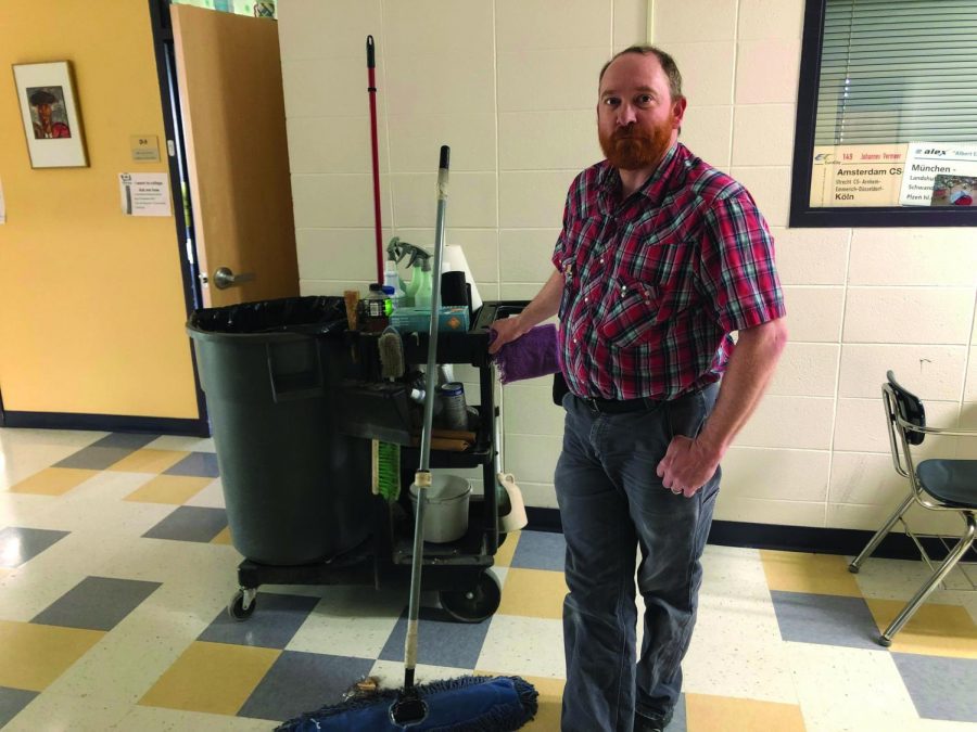 Park High's Jeremia works the after school janitorial shift.