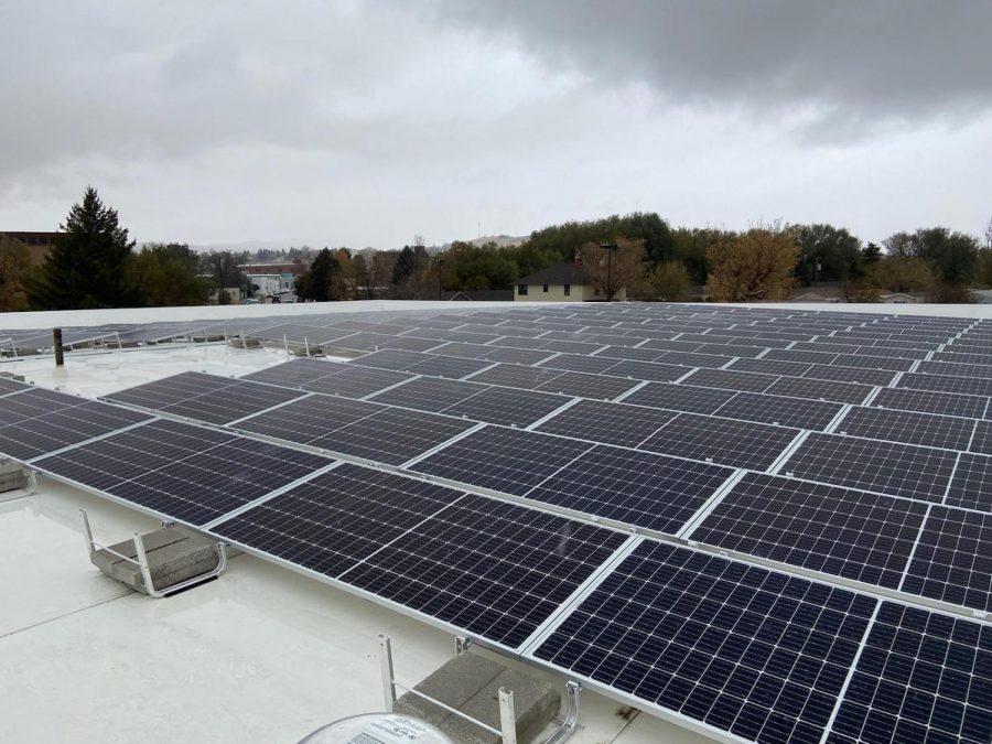 The solar panels installed on the PHS roof this year were made possible through a variety of grants coordinated by the PHS Green Initiative club.