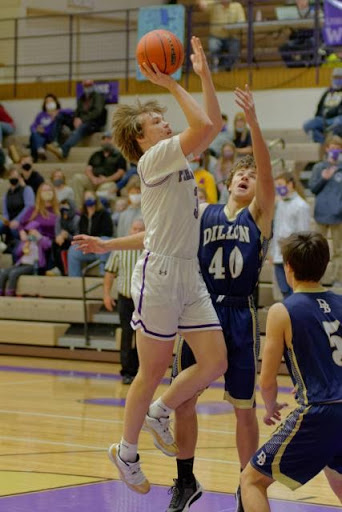 Ben Nelson takes a jumper against Dillon at home. 