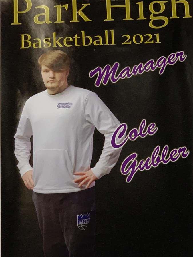 Cole Gubler, manager for the boys basketball team.