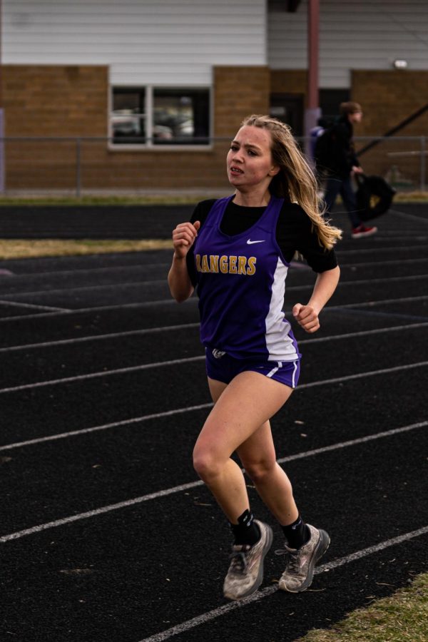 Haley Rigler competes in the home track meet on April 21.