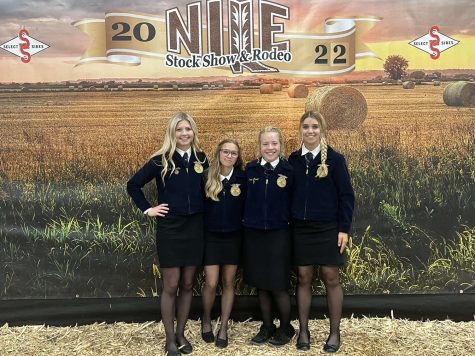 Park FFA Champion Sales and Service Team at the NILE in Billings, MT. 
Kaylee Roberts, Haley Rigler, Katelyn Frost, and Ava Malone.
