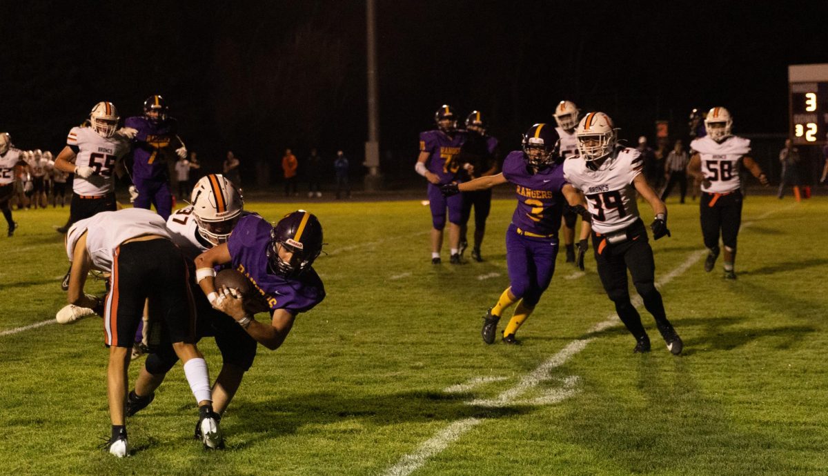 Junior Ryder Clayton makes a play for the Rangers.