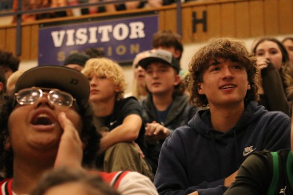 Caleb McKnight and Isaiah Law show excitement during the homecoming dodgeball games.