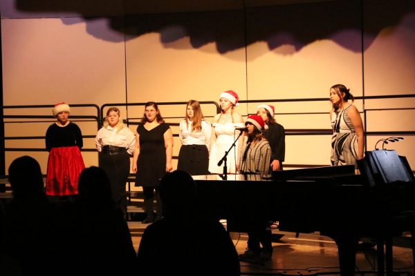 Kaelee Morrick sang a solo during "The Christmas Song" at the Winter Concert.