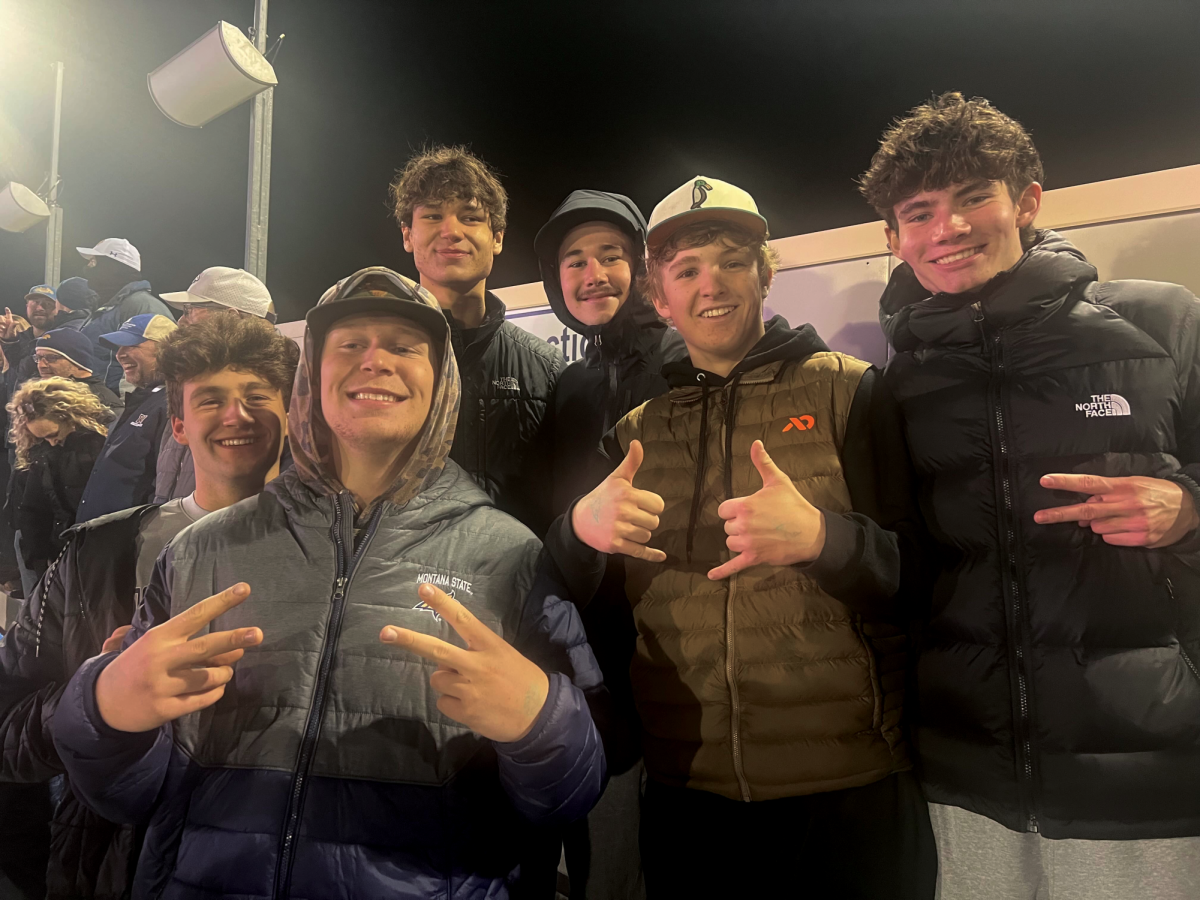 Park High students cheer on the Bobcats during a home game this season at Montana State University.