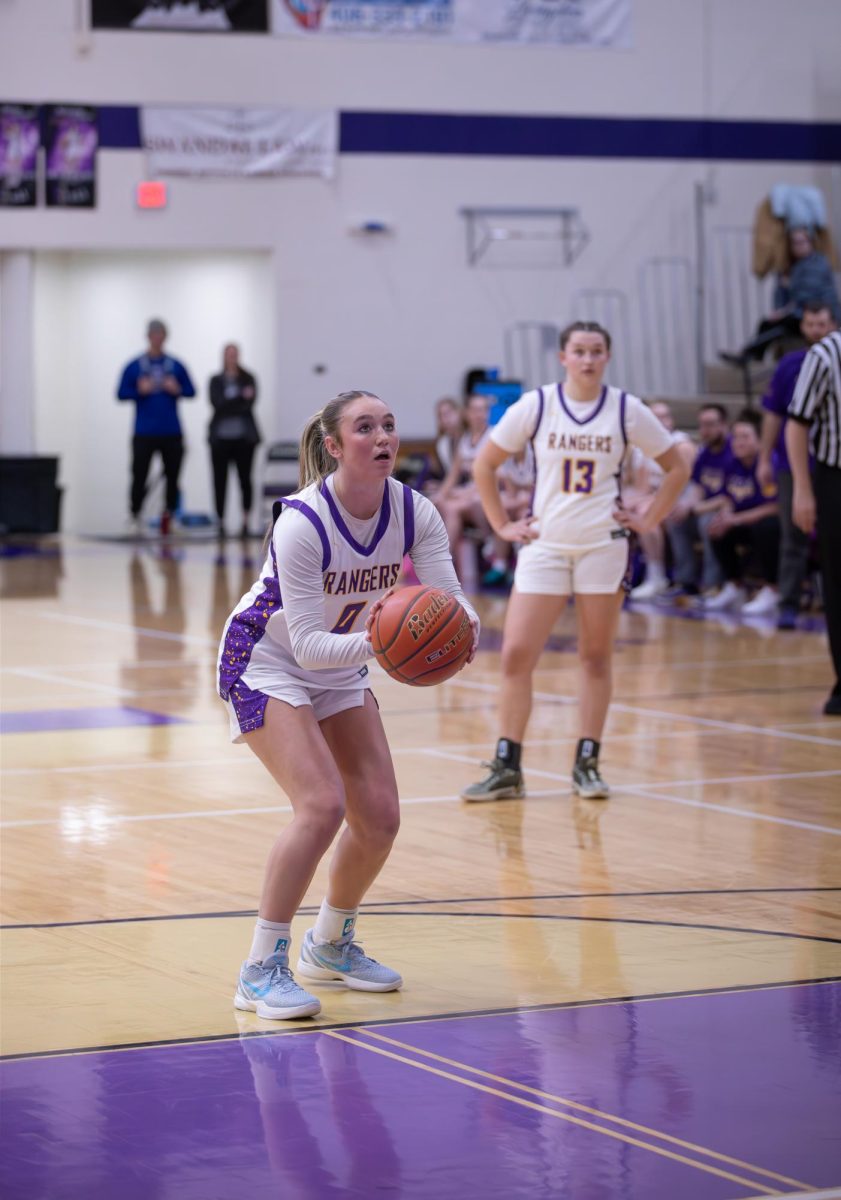 Maria Turck shoots a free throw against East Helena.  Turck was fouled frequently during the game.