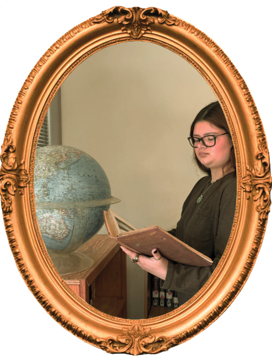 In this photograph Lily Beal demonstrates where she hopes to be in ten years. 